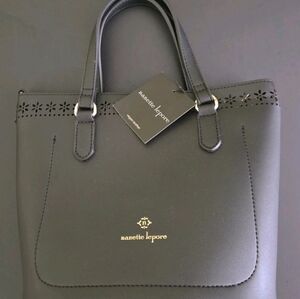 Nanette Lepore Black Tote with Gold Accents